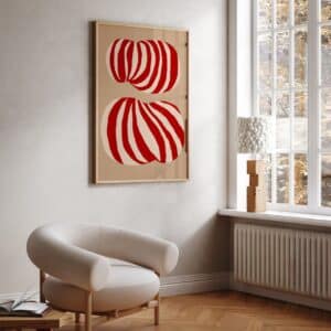Pintura abstracta moderna en rojo