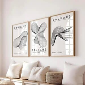 Set Bauhuas Abstracto Blanco y Negro