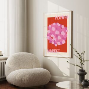 Flower Market Rojo y Rosa